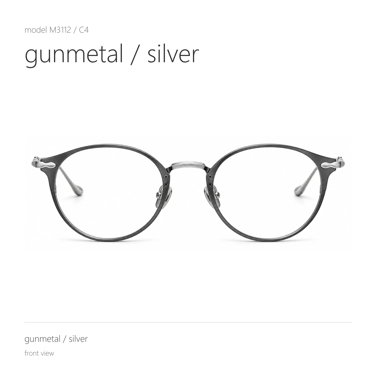 Model M3112 in gunmetal / silver, front view