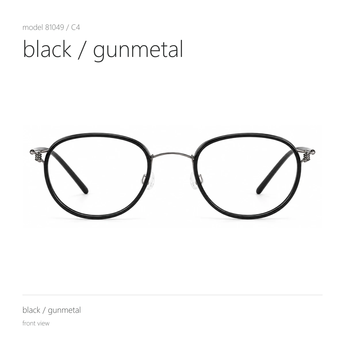 Model 81049 in black / gunmetal, front view