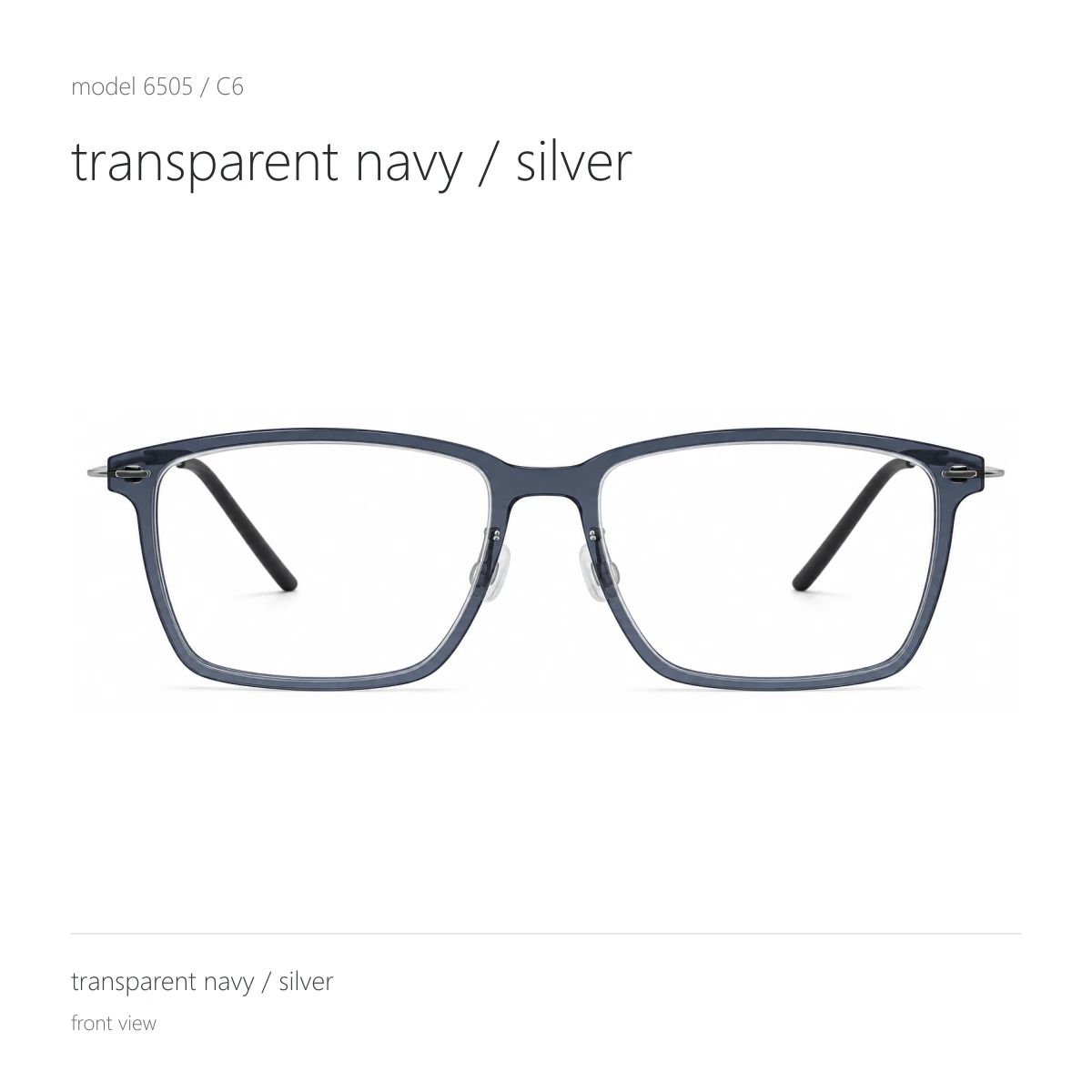 Model 6505 in transparent navy / silver, front view