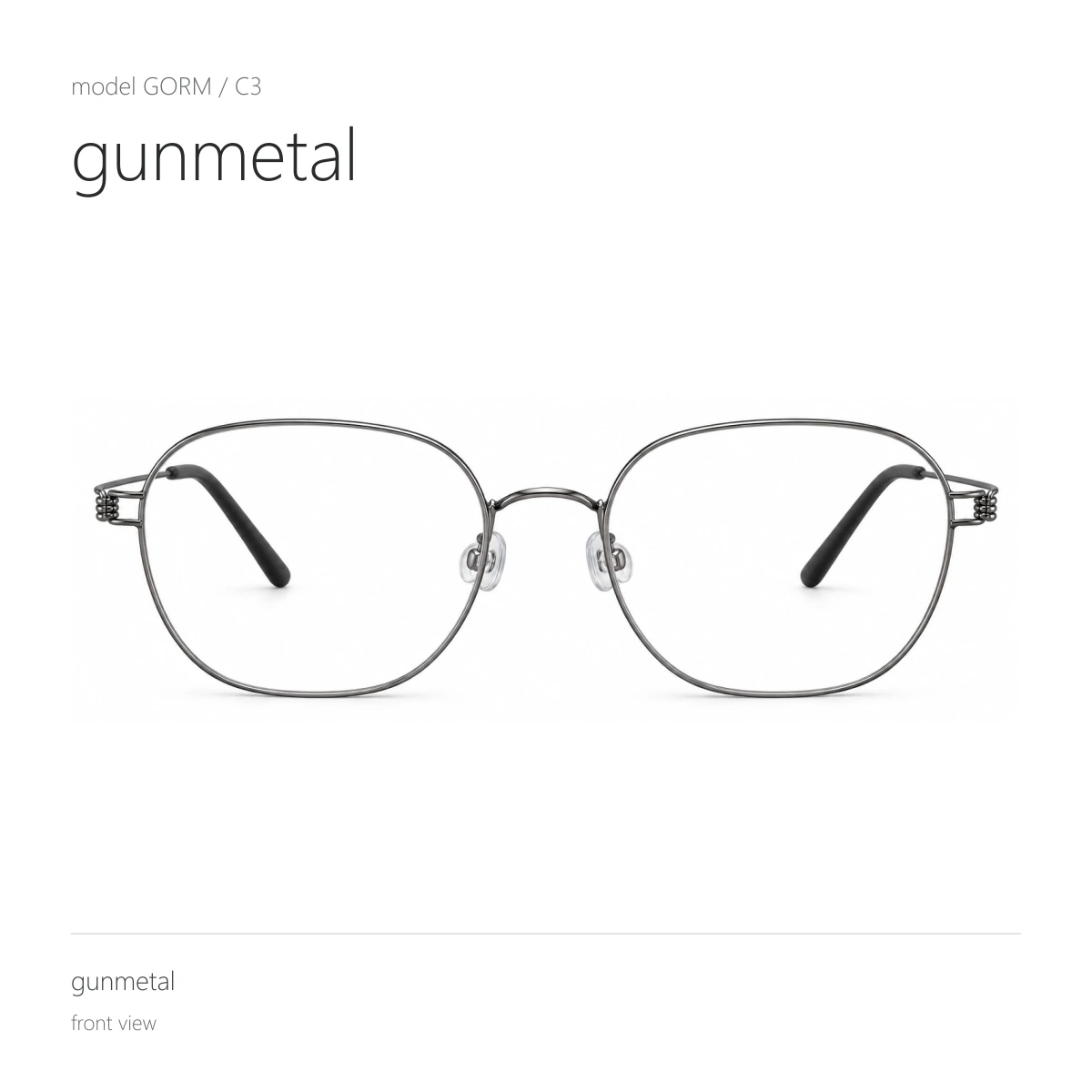 Model GORM in gunmetal, front view
