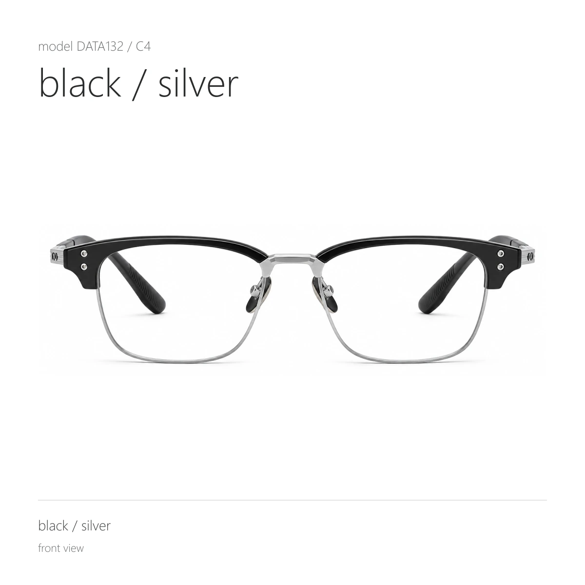 Model DATA132 in black / silver, front view