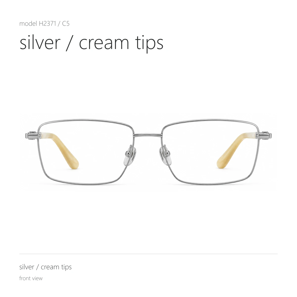 Model H2371 in silver / cream tips, front view
