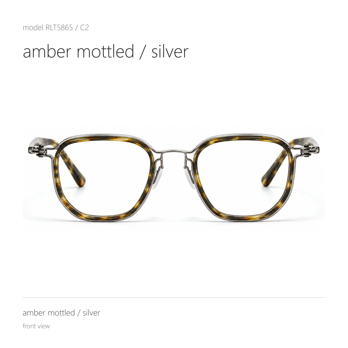 Model RLT5865 in amber mottled / silver, front view