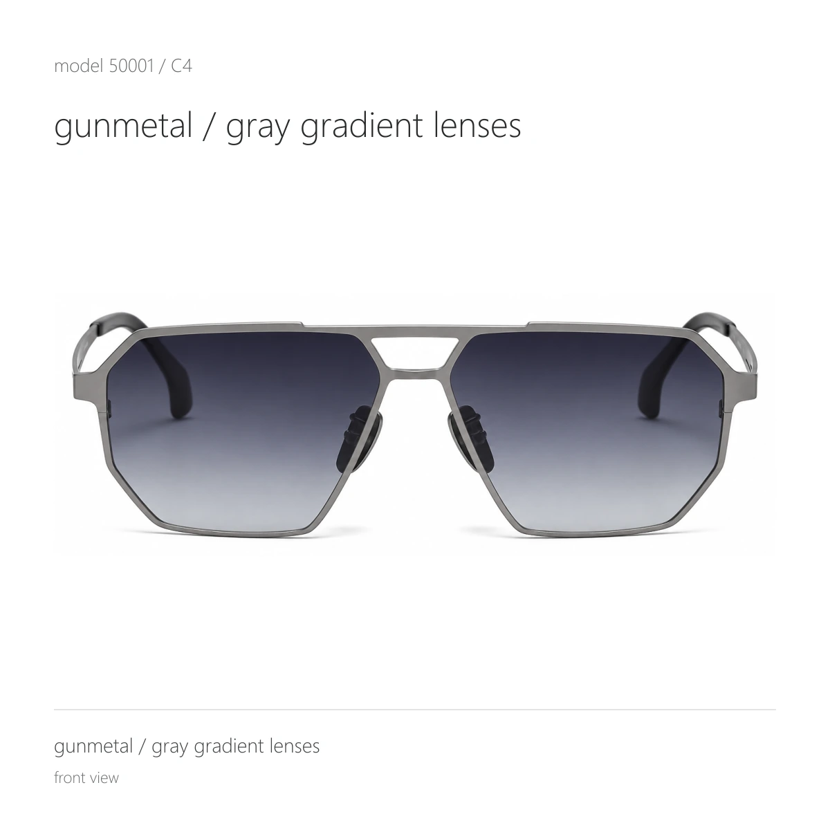 Model 50001 in gunmetal / gray gradient lenses, front view