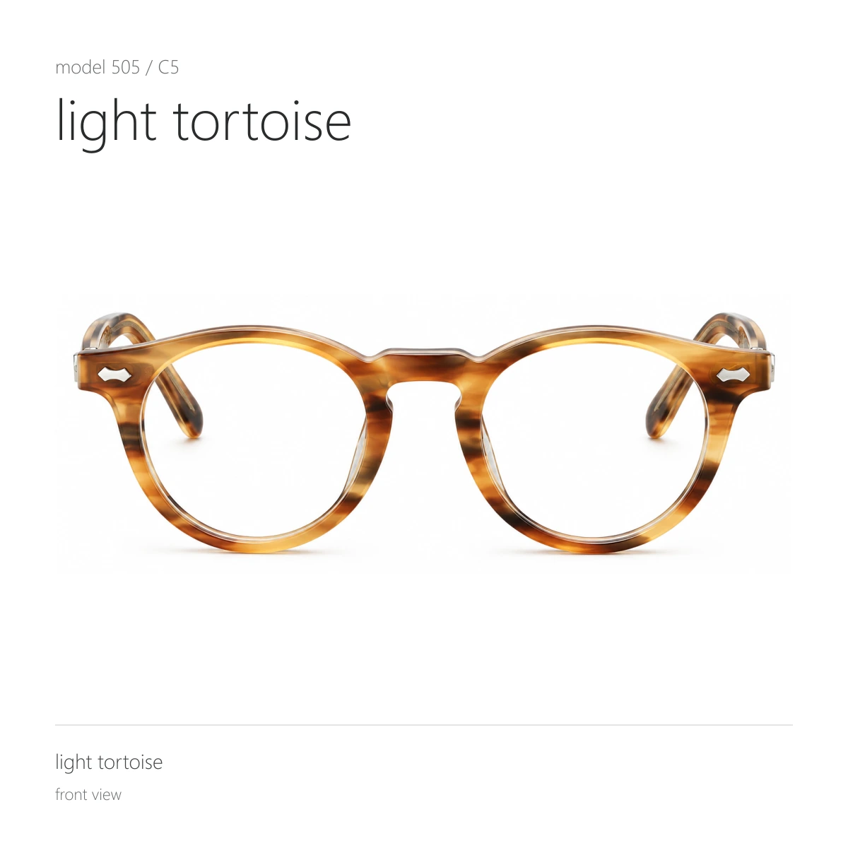 Model 505 in light tortoise, front view
