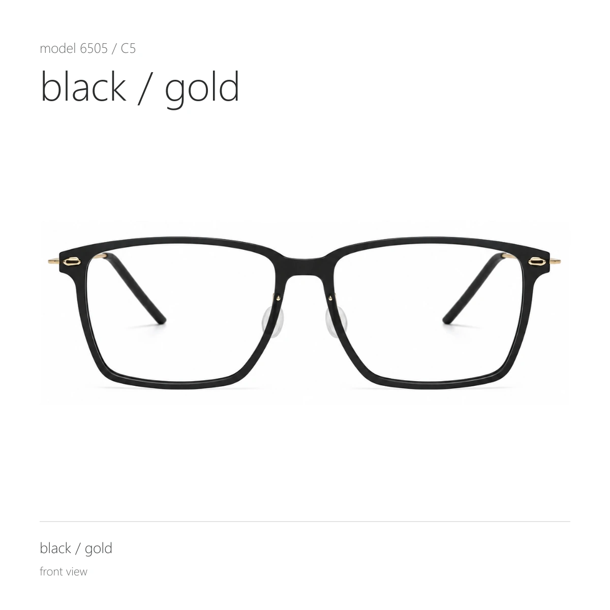 Model 6505 in black / gold, front view