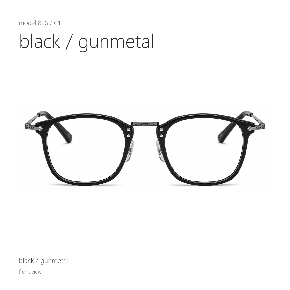 Model 806 in black / gunmetal, front view