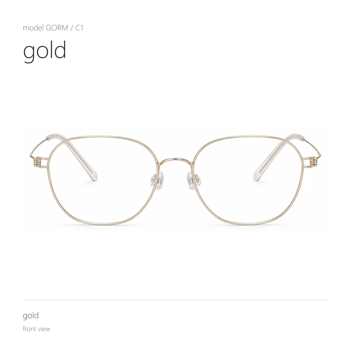 Model GORM in gold, front view
