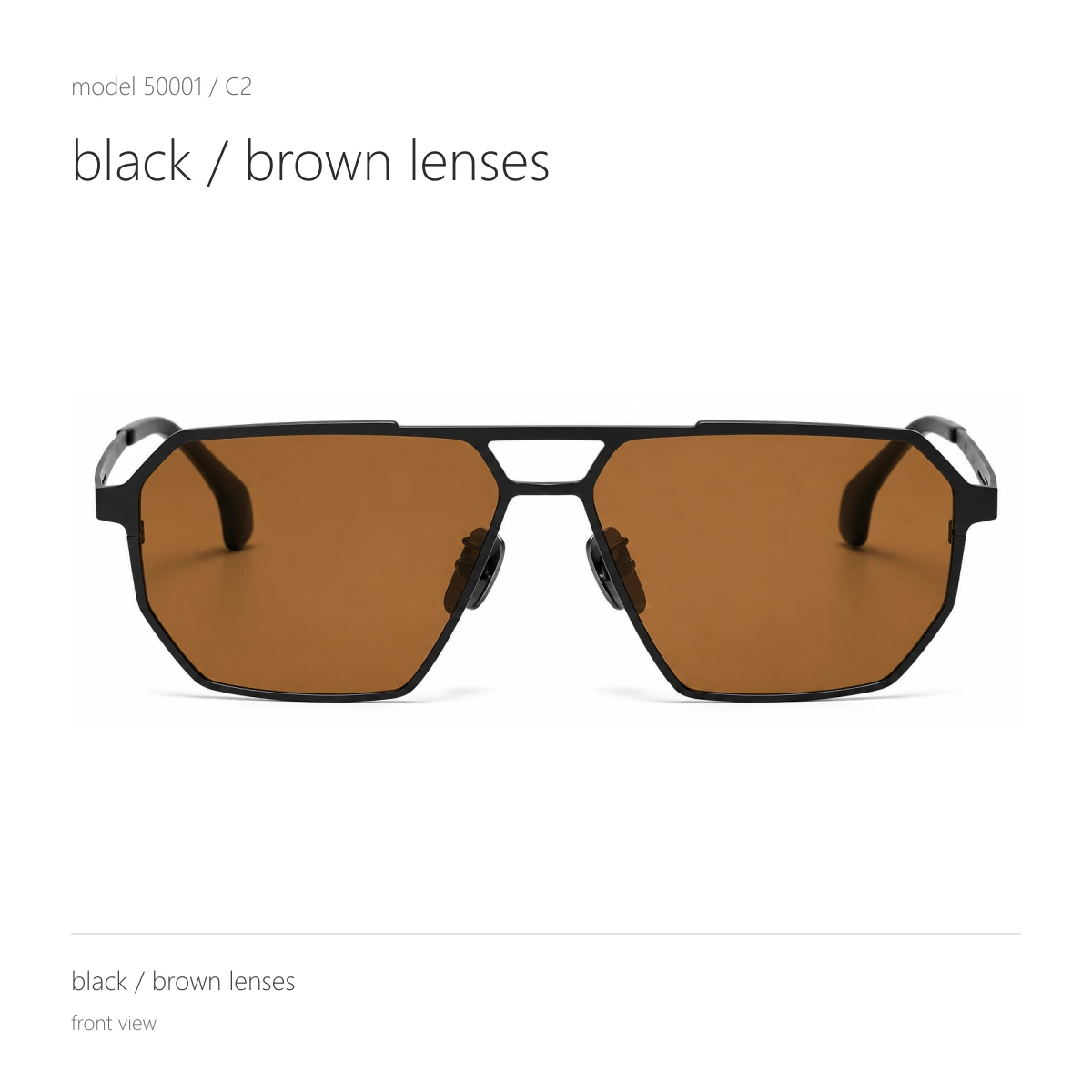 Model 50001 in black / brown lenses, front view