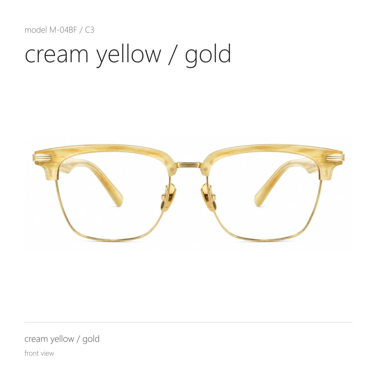 Model M-04BF in cream yellow / gold, front view
