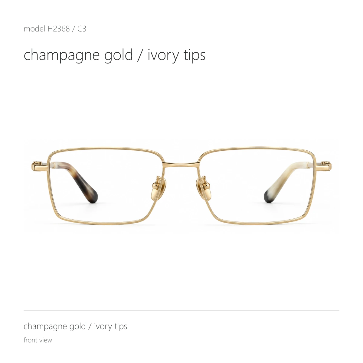 Model H2368 in champagne gold / ivory tips, front view