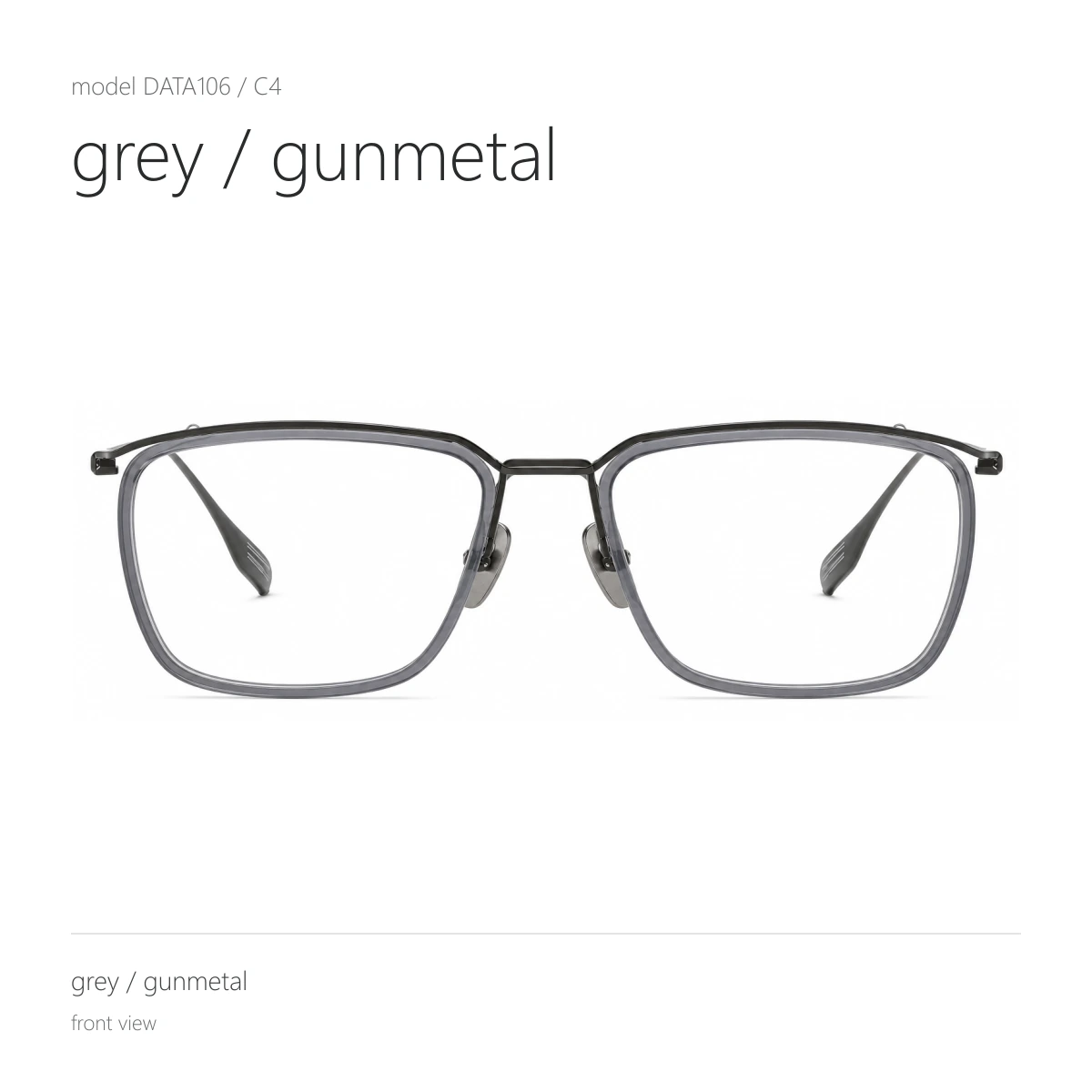 Model DATA106 in grey / gunmetal, front view