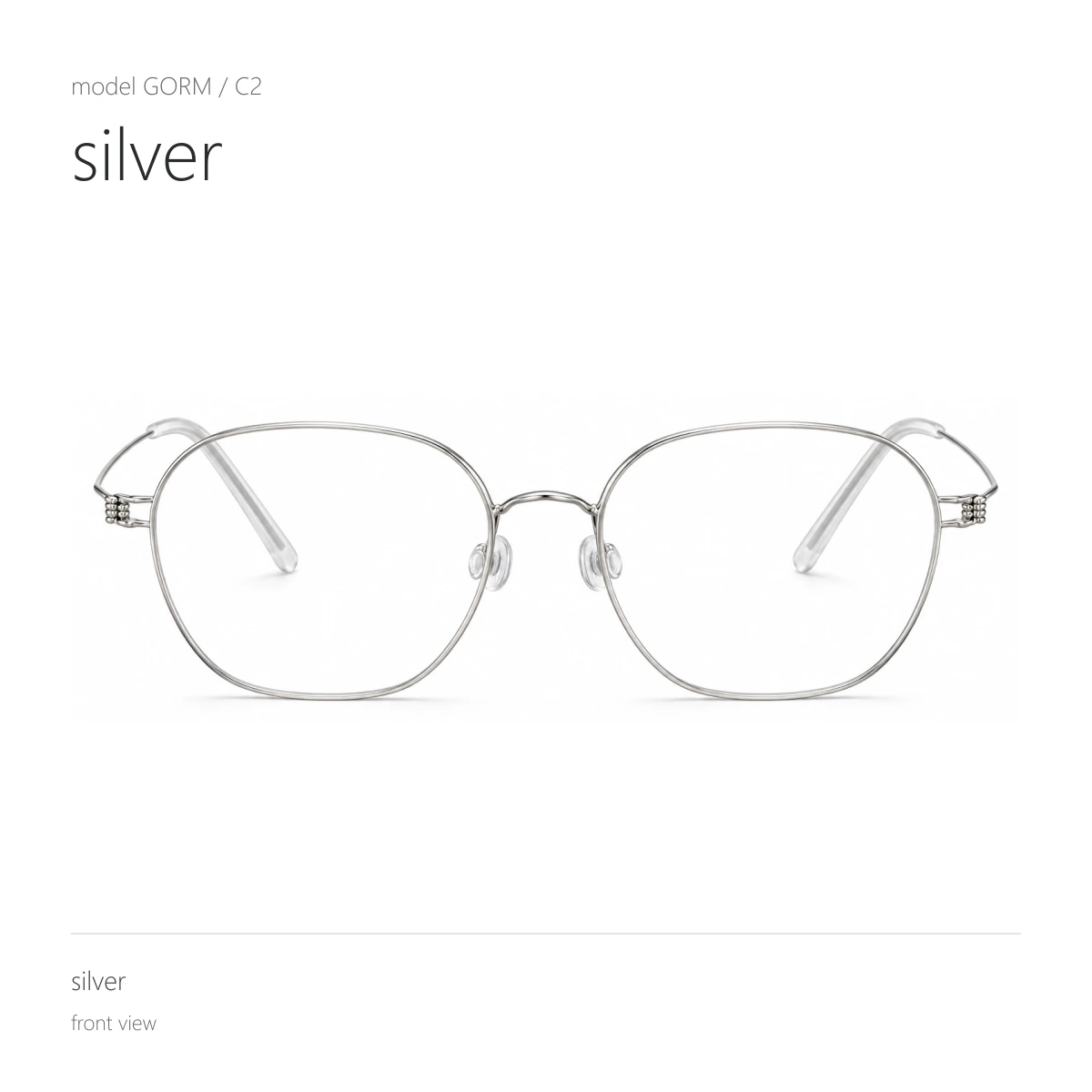 Model GORM in silver, front view