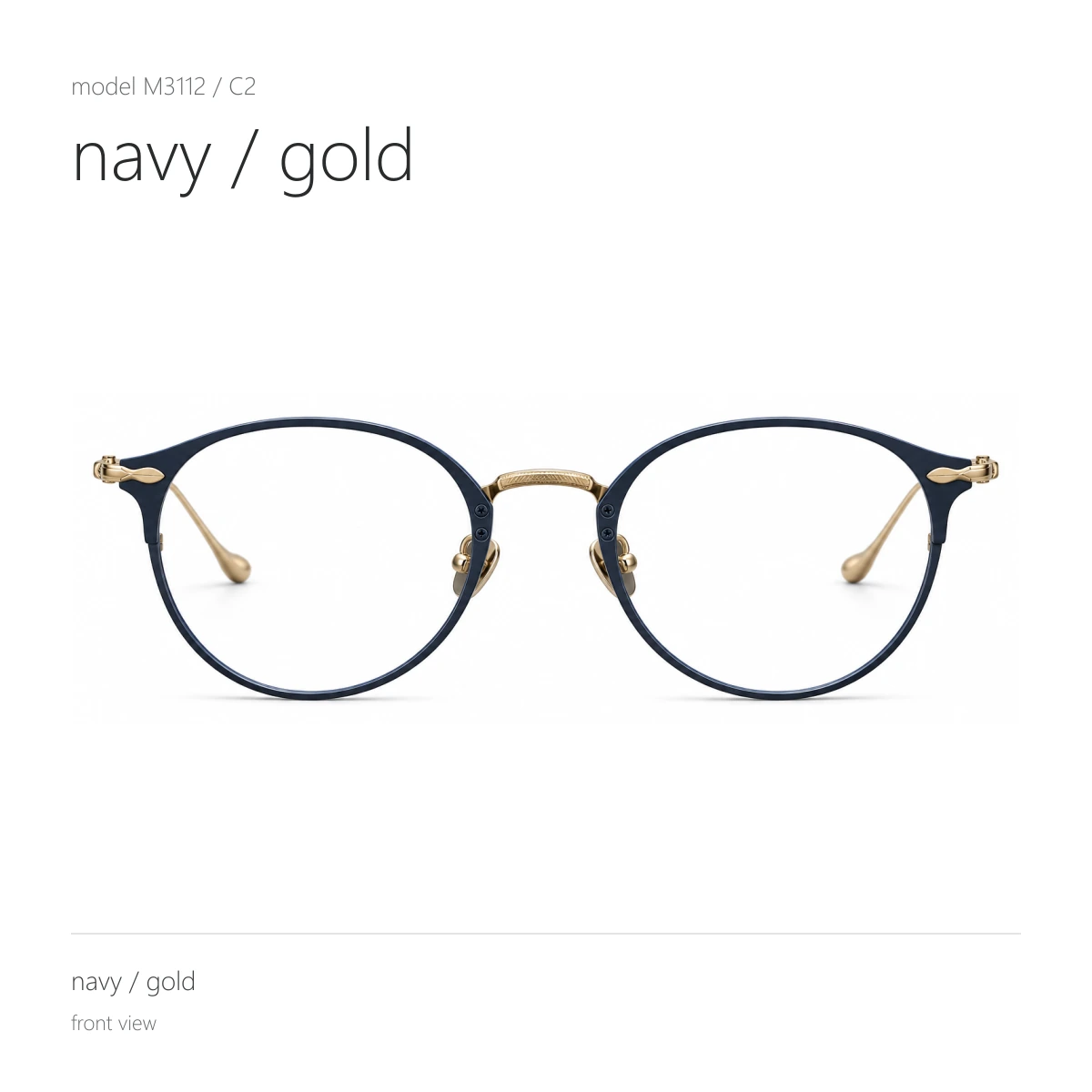 Model M3112 in navy / gold, front view