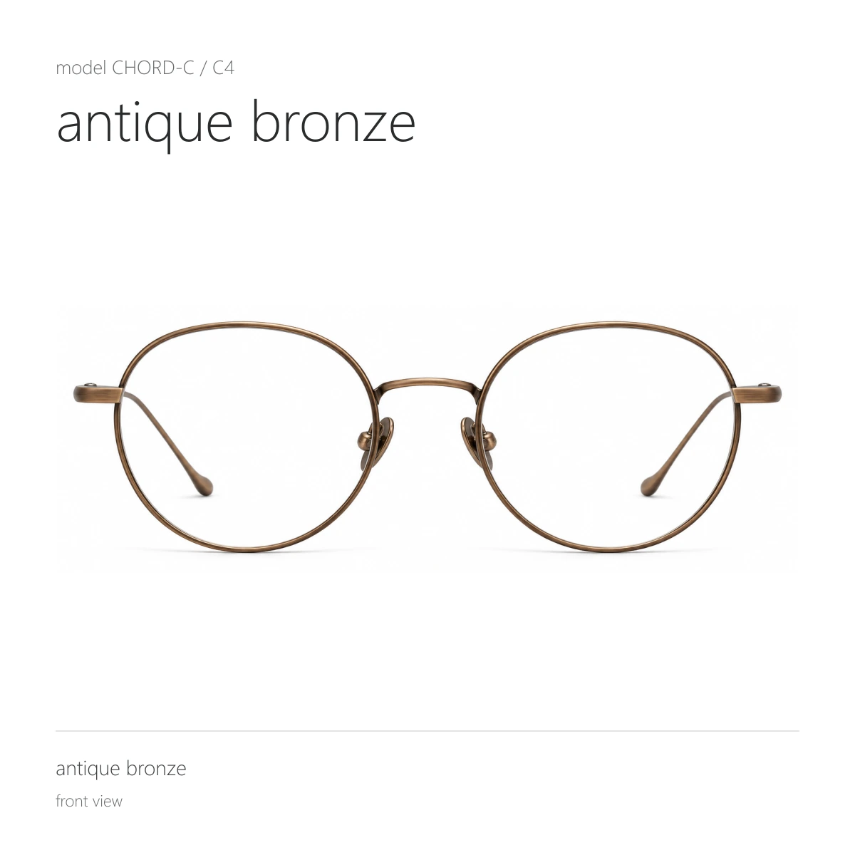 Model CHORD-C in antique bronze, front view