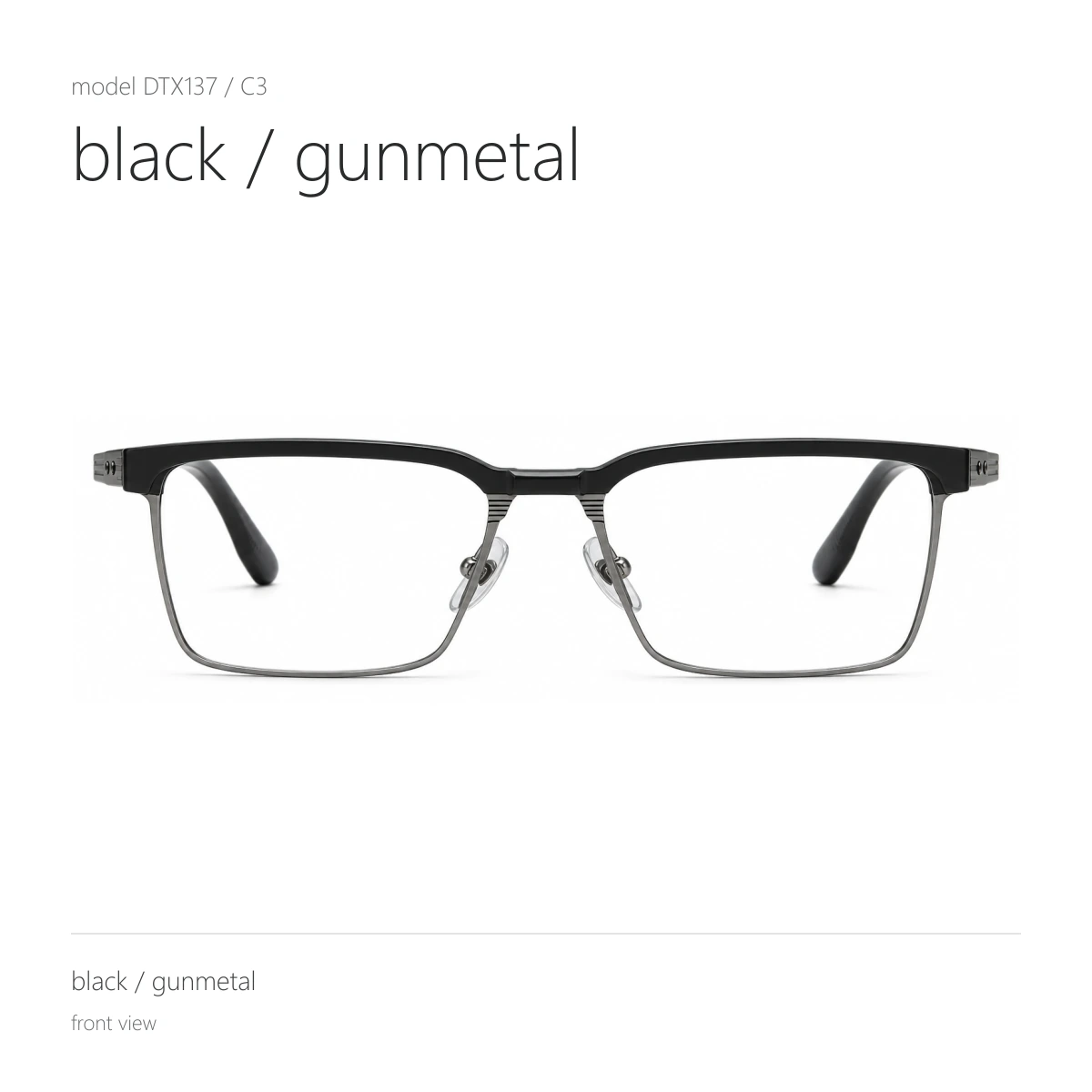 Model DTX137 in black / gunmetal, front view