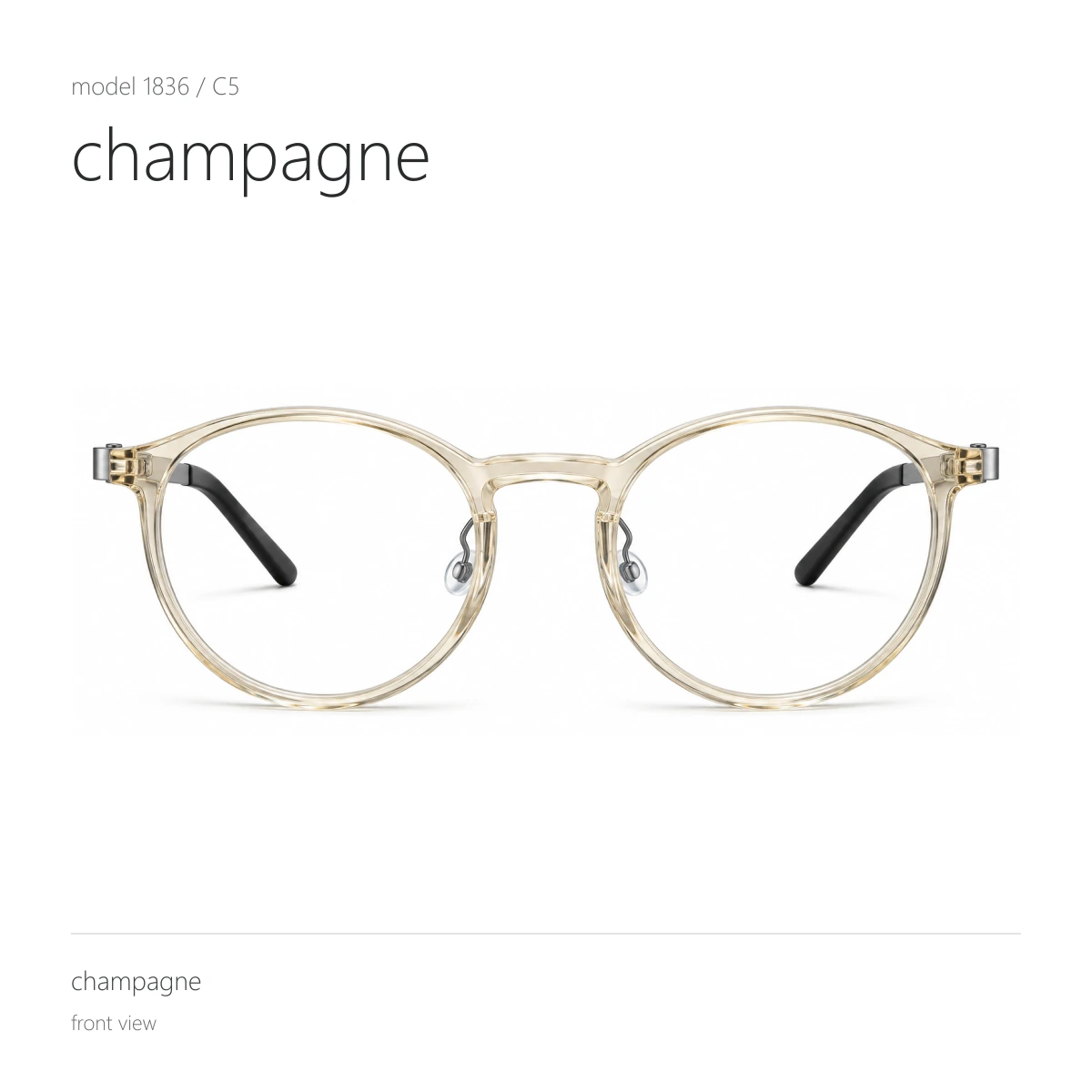 Model 1836 in champagne, front view