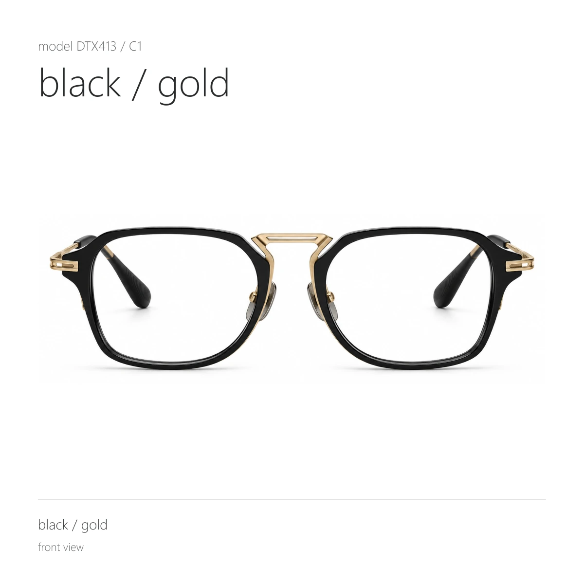 Model DTX413 in black / gold, front view
