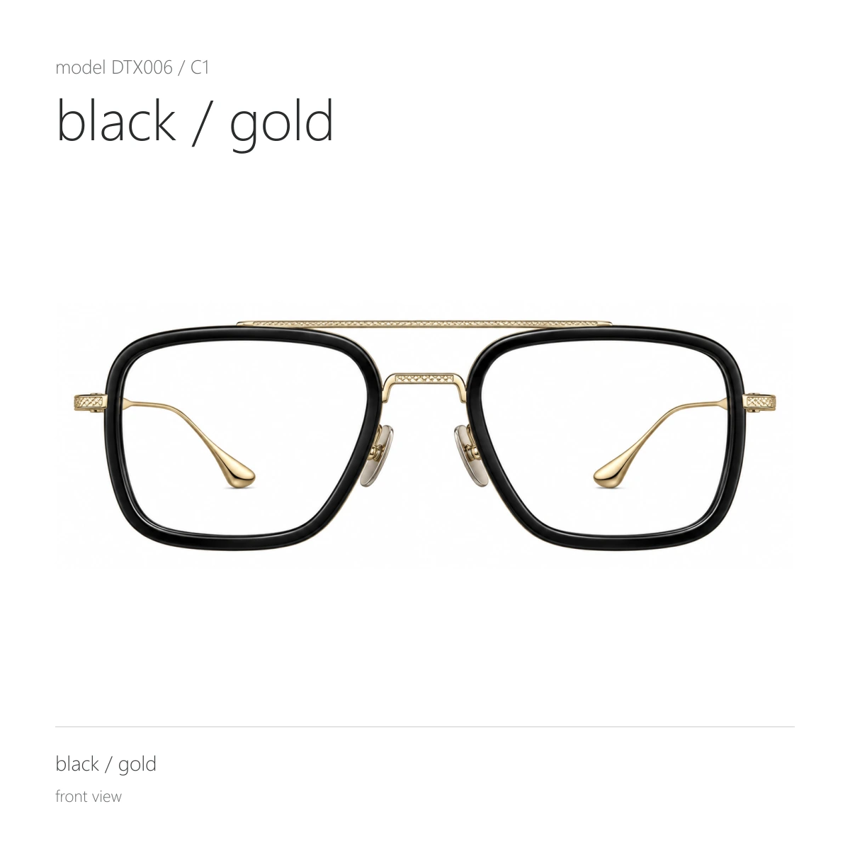 Model DTX006 in black / gold, front view