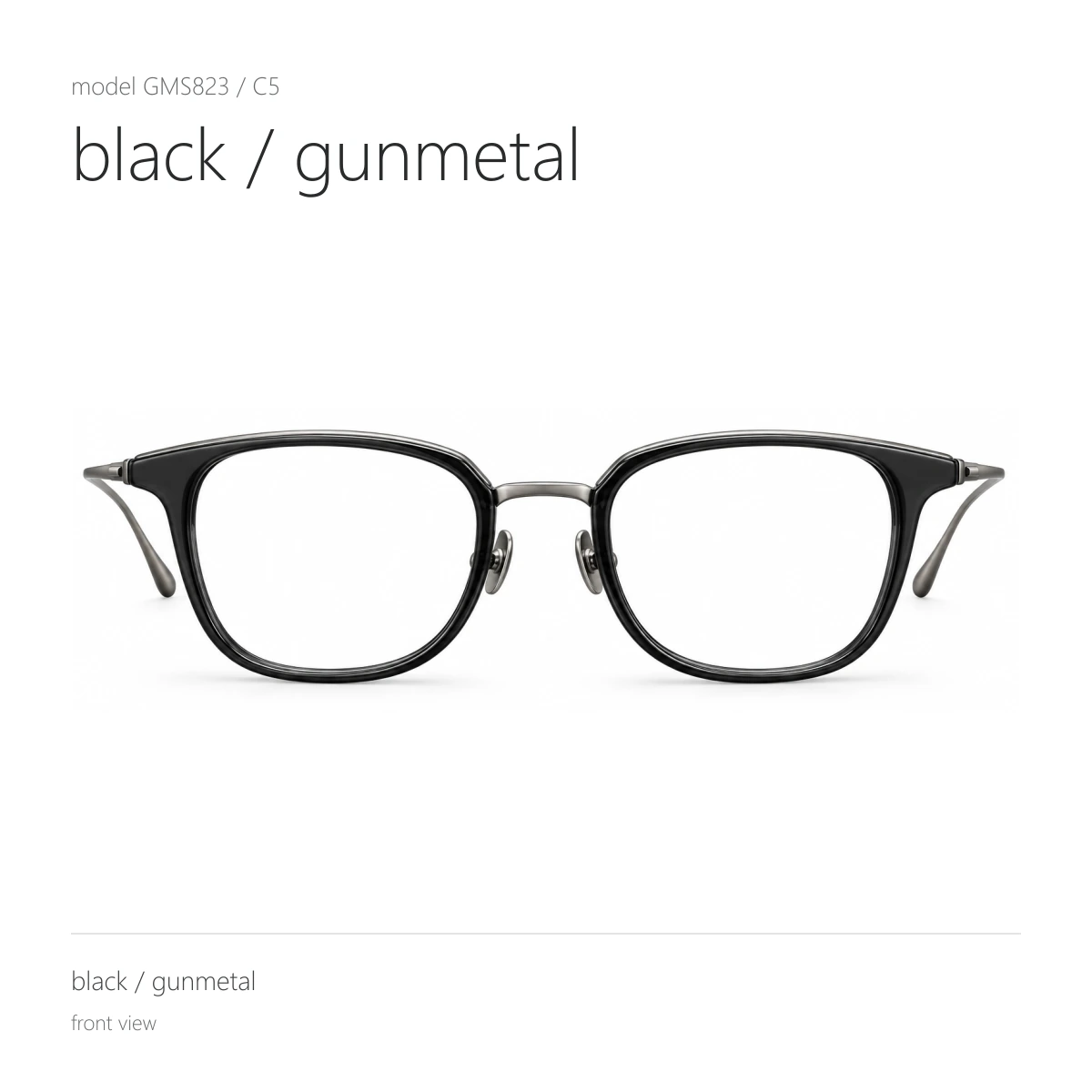Model GMS823 in black / gunmetal, front view
