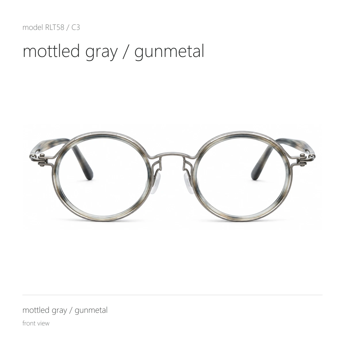 Model RLT58 in mottled gray / gunmetal, front view