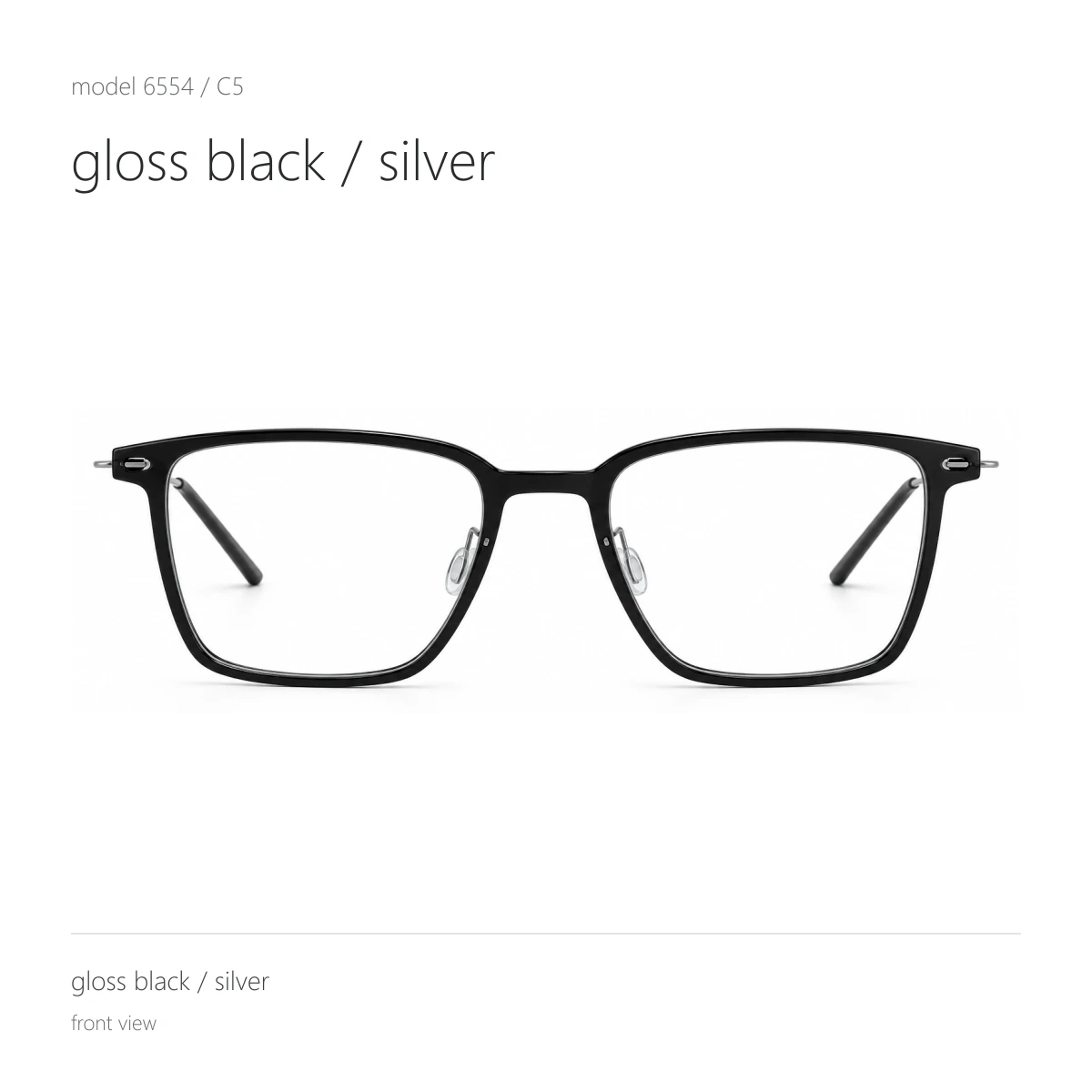 Model 6554 in gloss black / silver, front view
