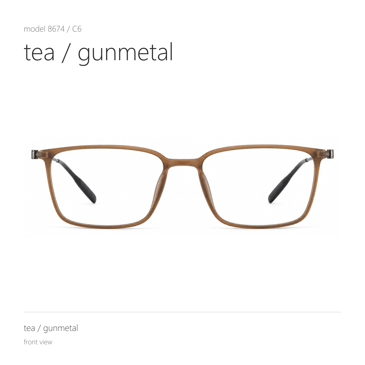 Model 8674 in tea / gunmetal, front view