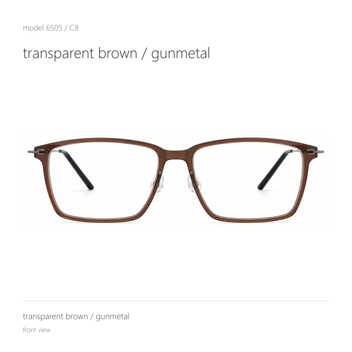 Model 6505 in transparent brown / gunmetal, front view