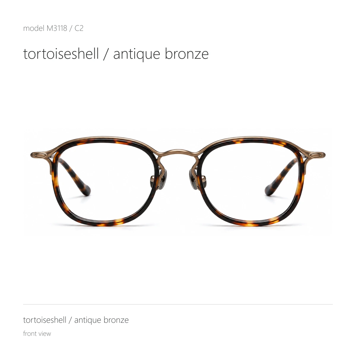 Model M3118 in tortoiseshell / antique bronze, front view