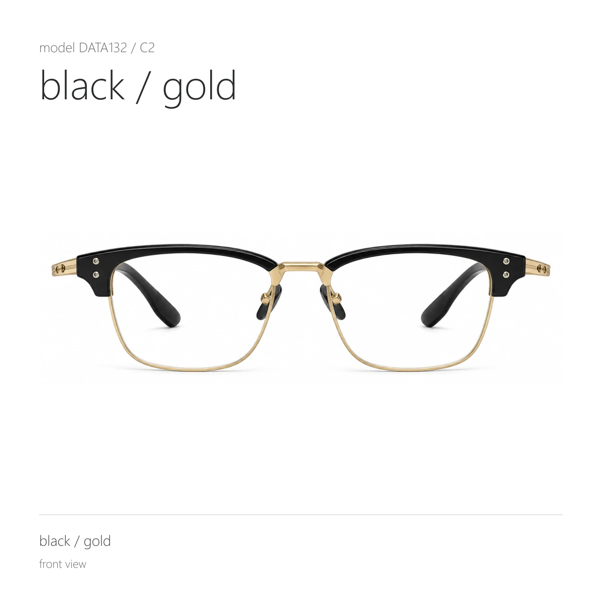 Model DATA132 in black / gold, front view