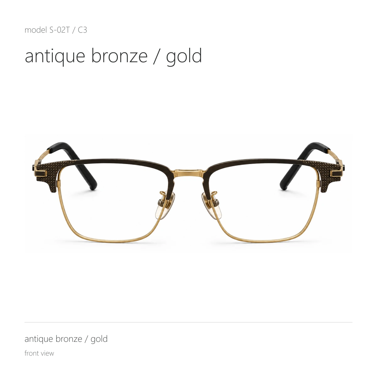 Model S-02T in antique bronze / gold, front view