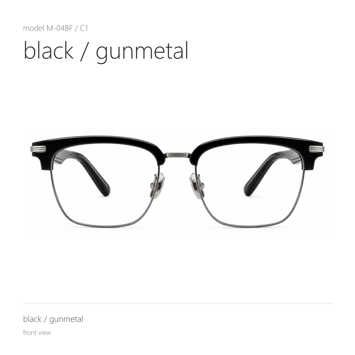 Model M-04BF in black / gunmetal, front view