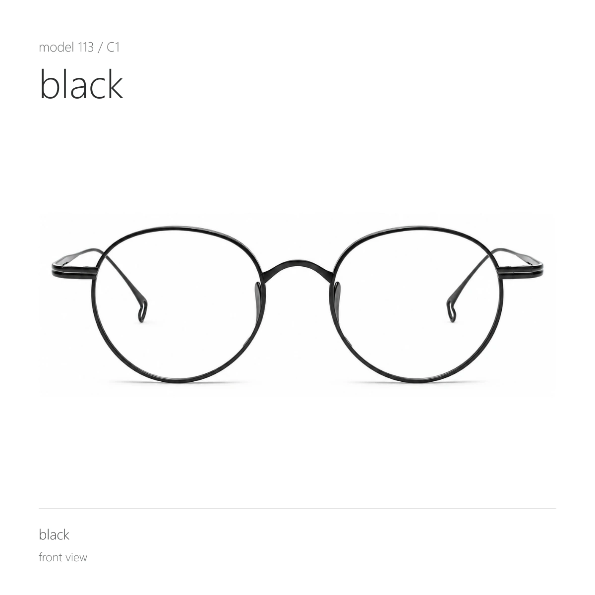Model 113 in black, front view