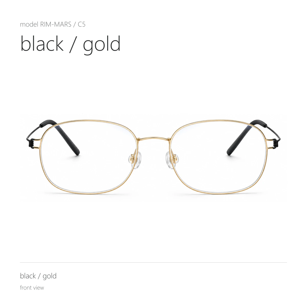 Model RIM-MARS in black / gold, front view