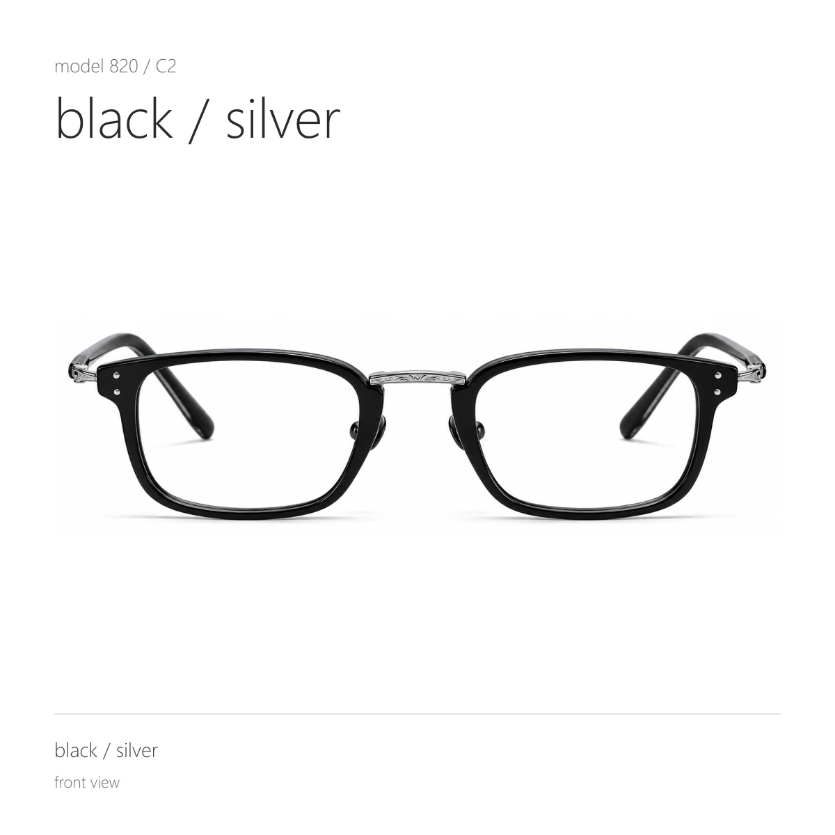 Model 820 in black / silver, front view