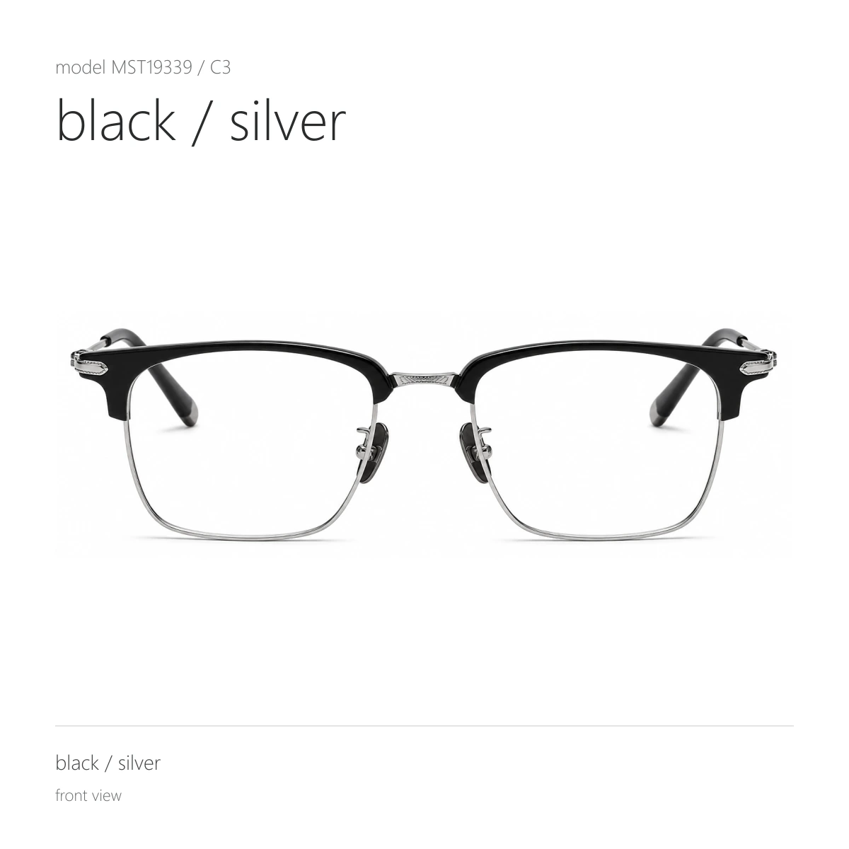 Model MST19339 in black / silver, front view