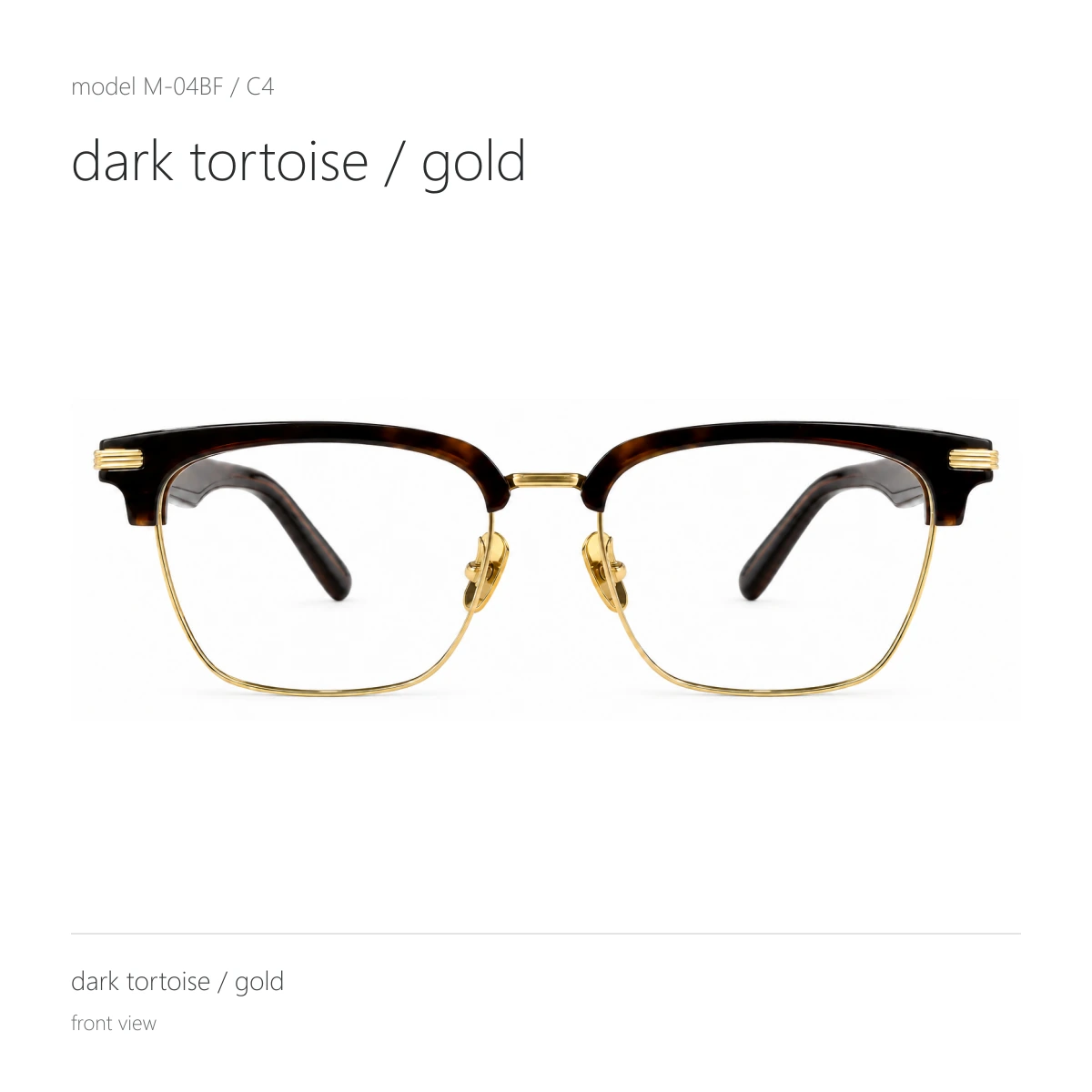 Model M-04BF in dark tortoise / gold, front view
