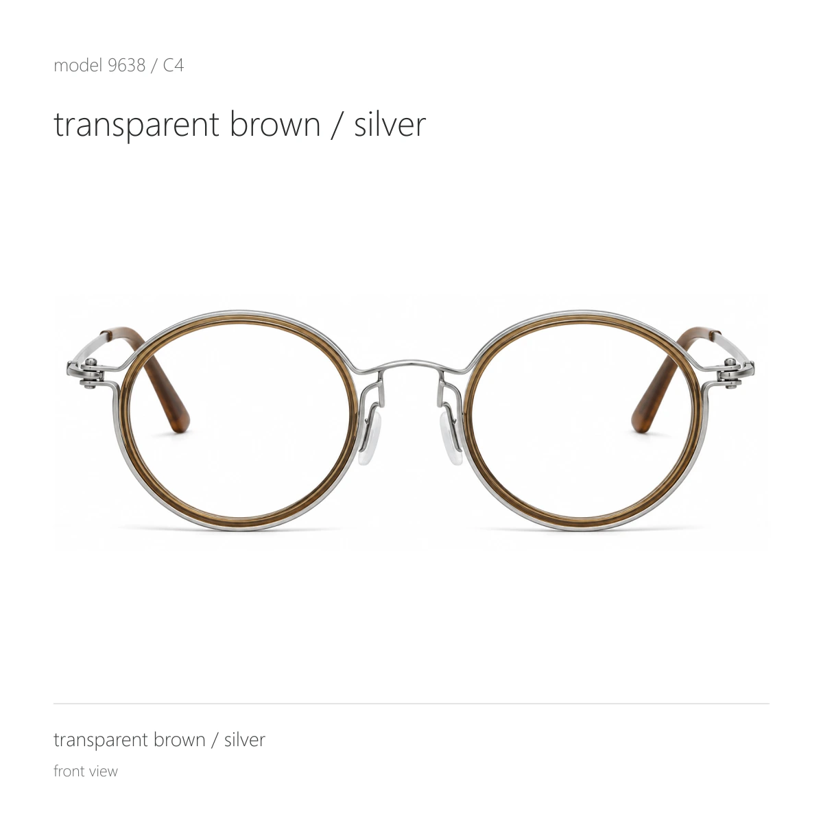 Model 9638 in transparent brown / silver, front view