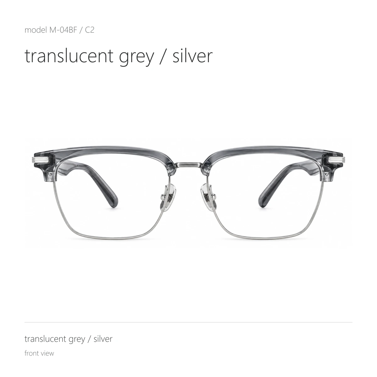 Model M-04BF in translucent grey / silver, front view