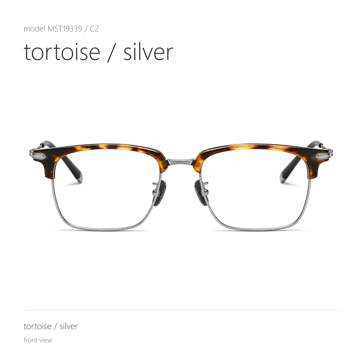 Model MST19339 in tortoise / silver, front view
