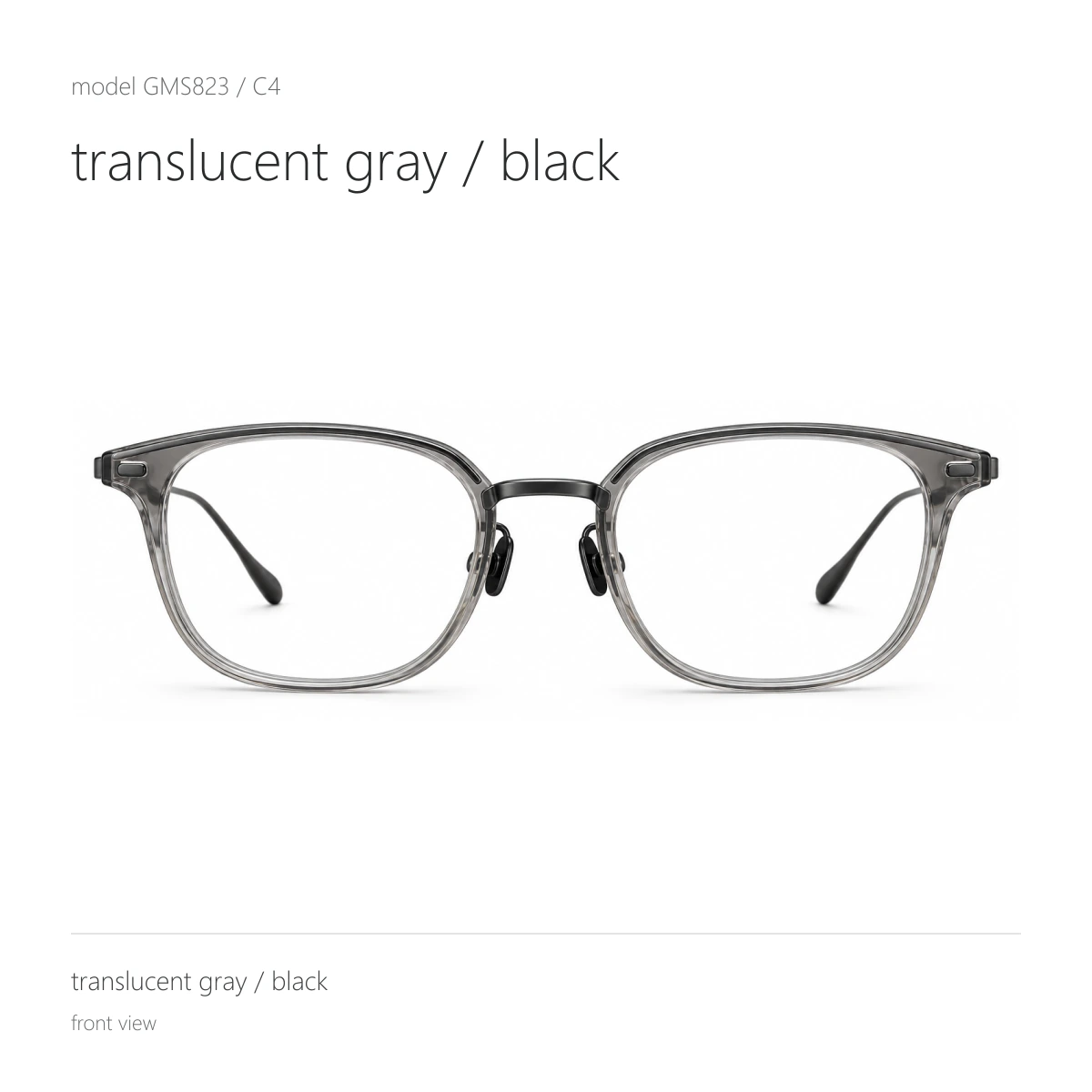 Model GMS823 in translucent gray / black, front view