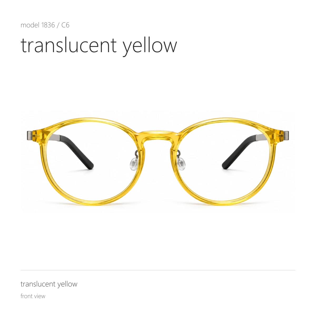 Model 1836 in translucent yellow, front view