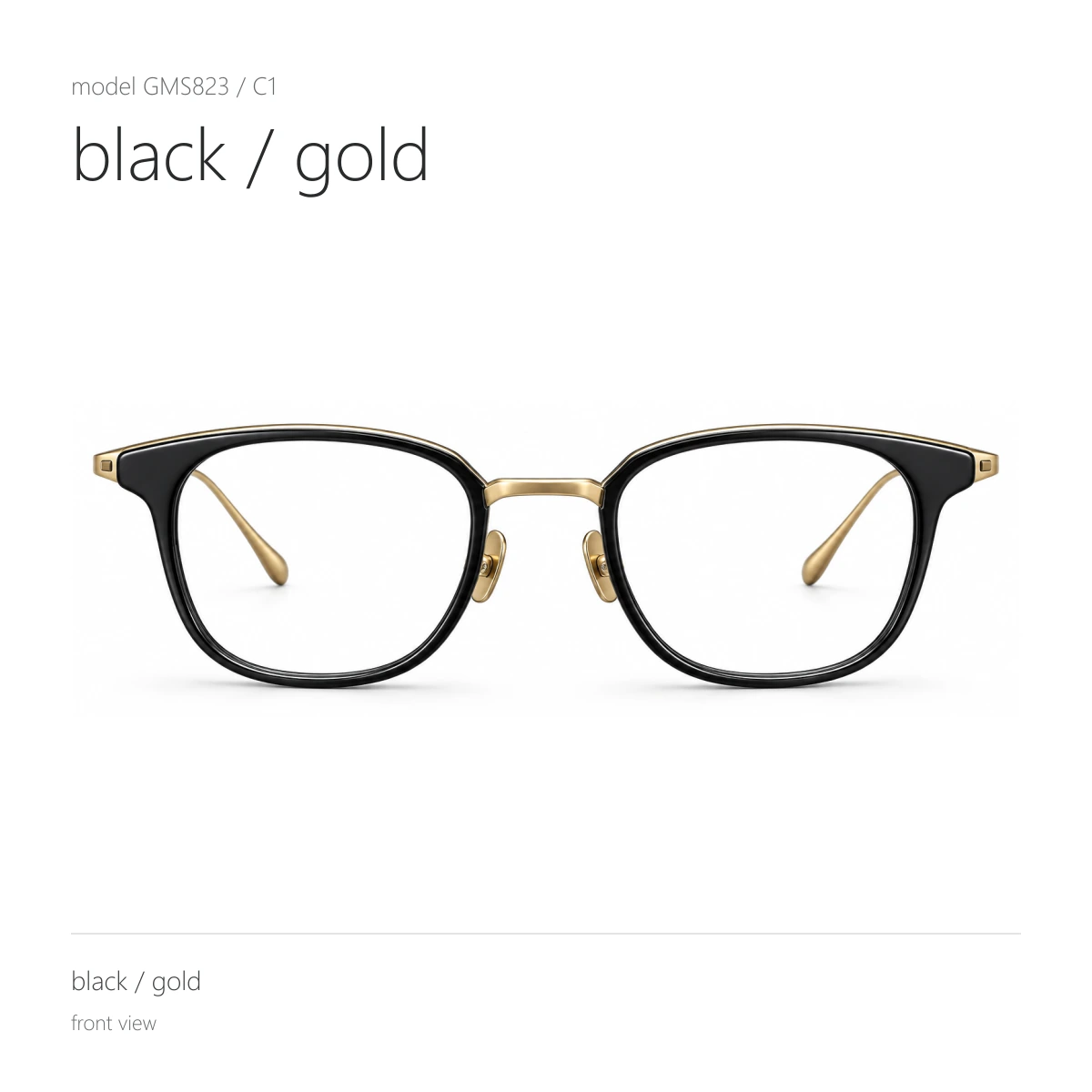Model GMS823 in black / gold, front view