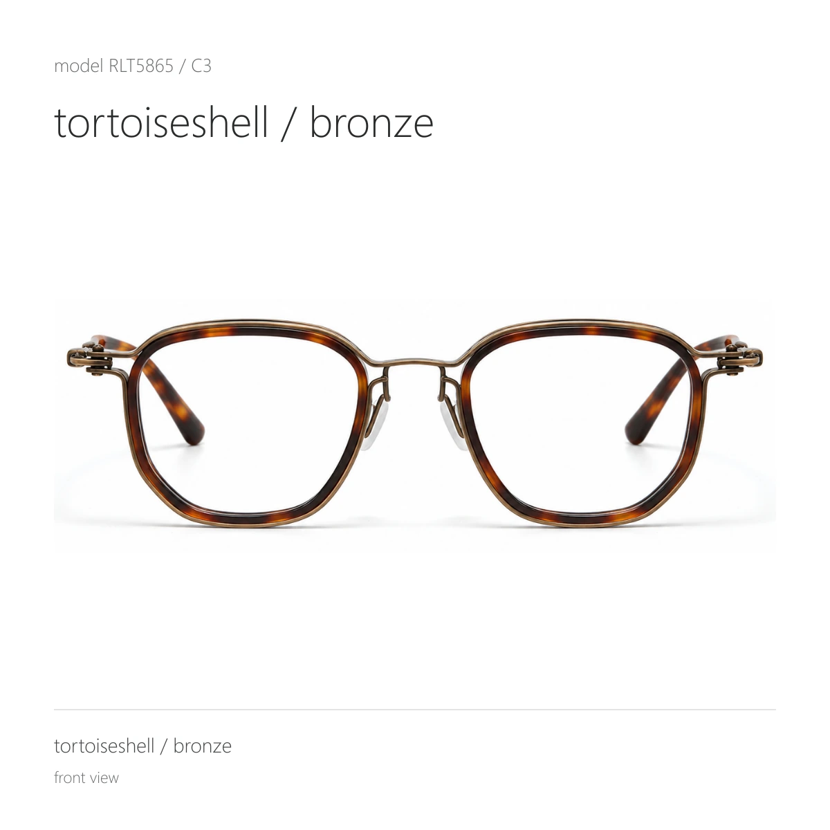 Model RLT5865 in tortoiseshell / bronze, front view