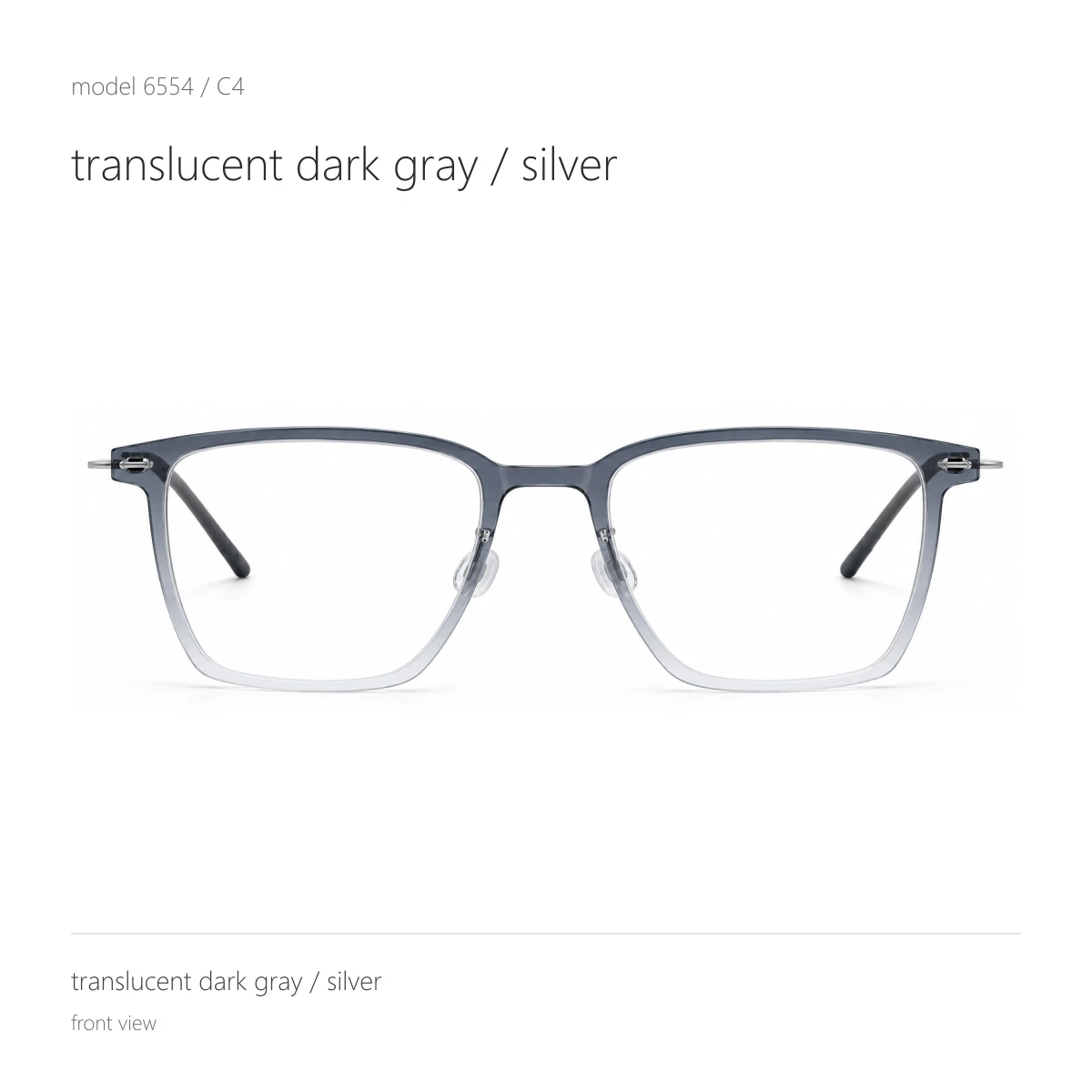 Model 6554 in translucent dark gray / silver, front view