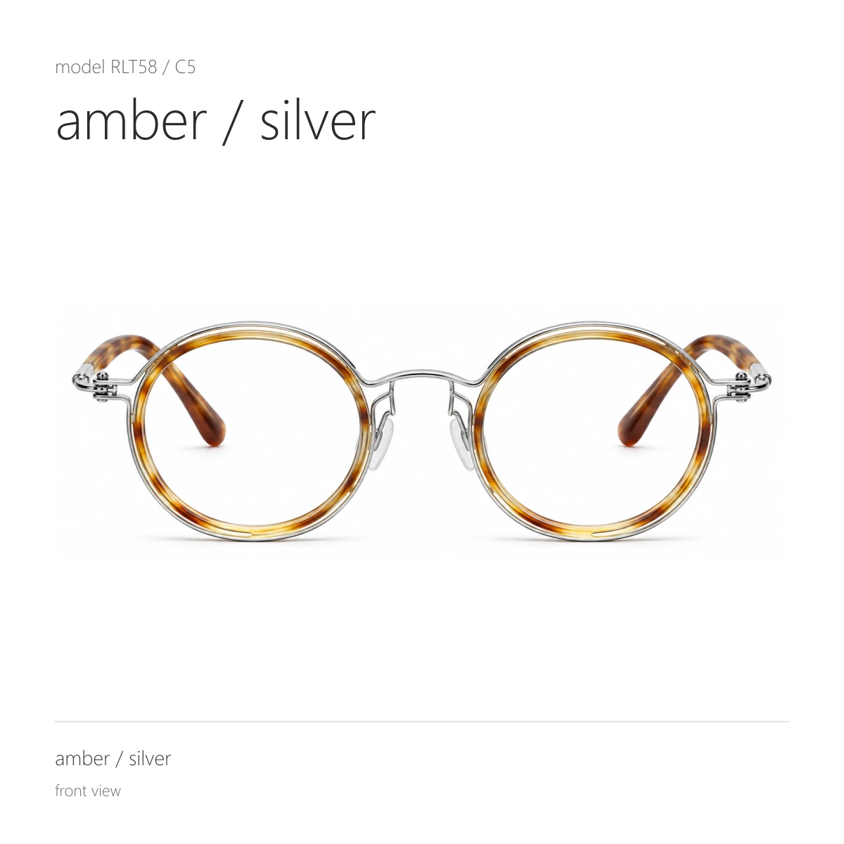 Model RLT58 in amber / silver, front view