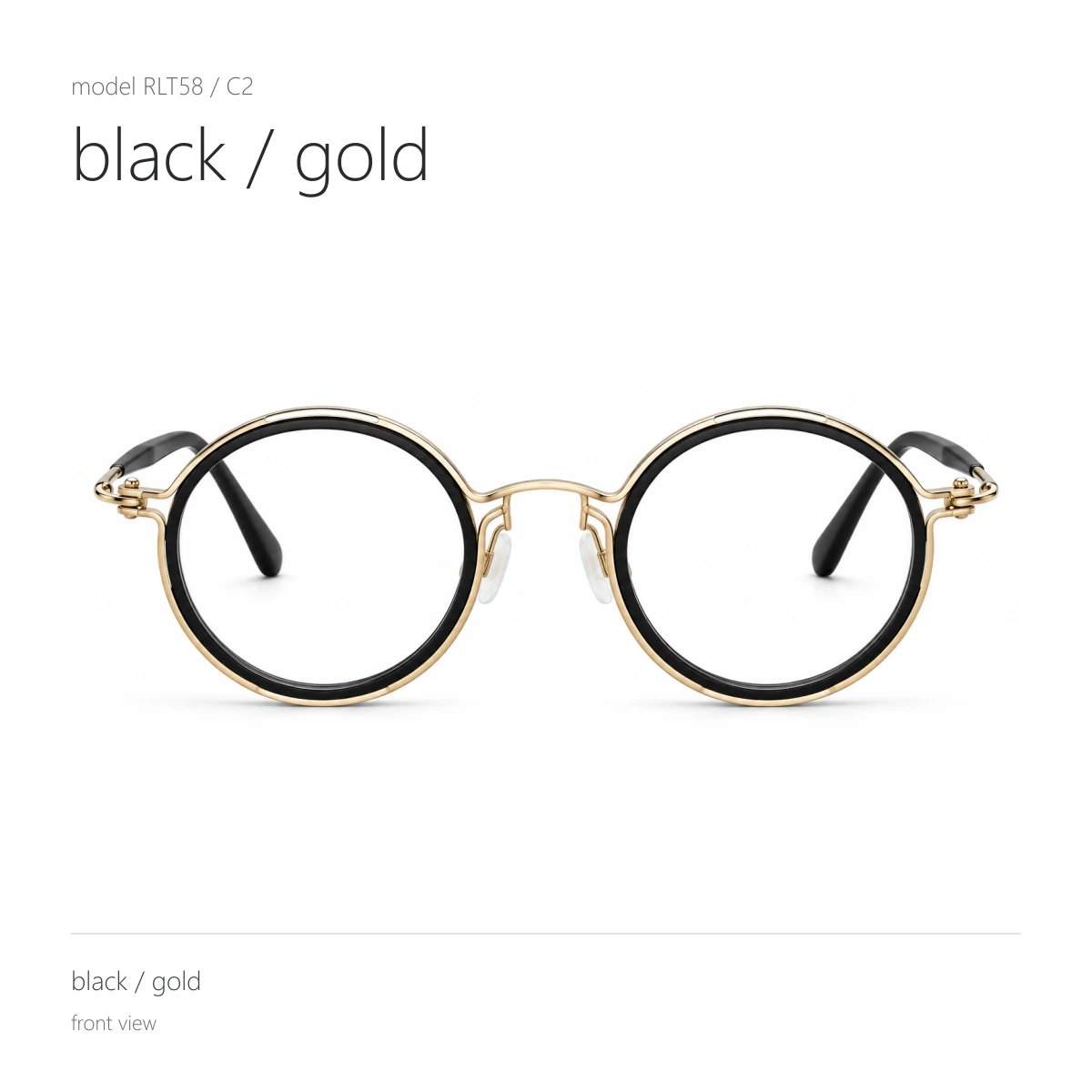 Model RLT58 in black / gold, front view