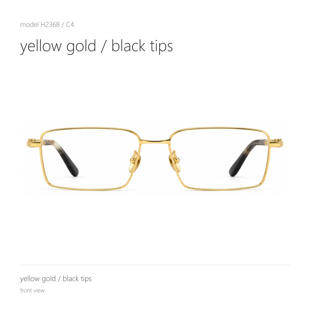 Model H2368 in yellow gold / black tips, front view