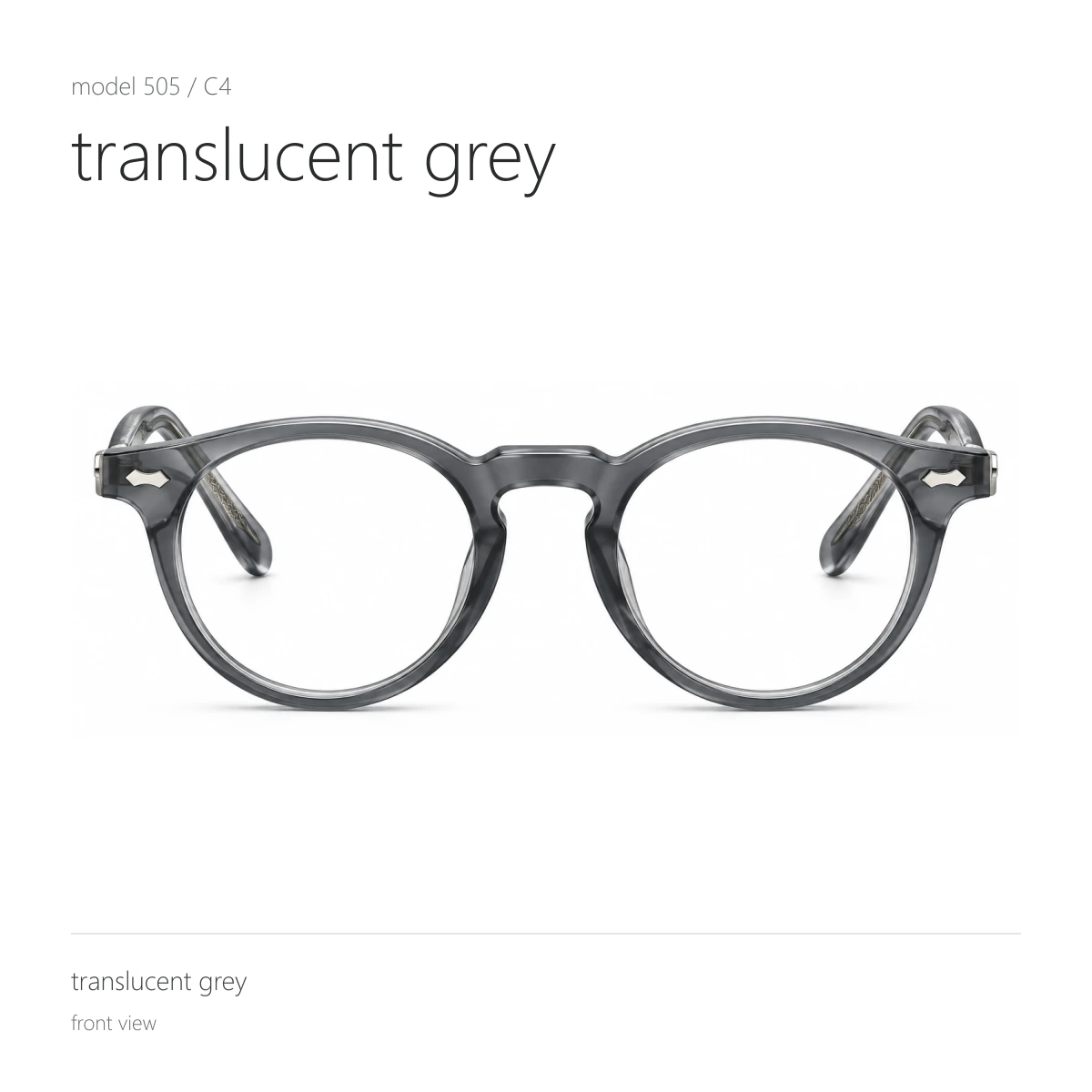 Model 505 in translucent grey, front view