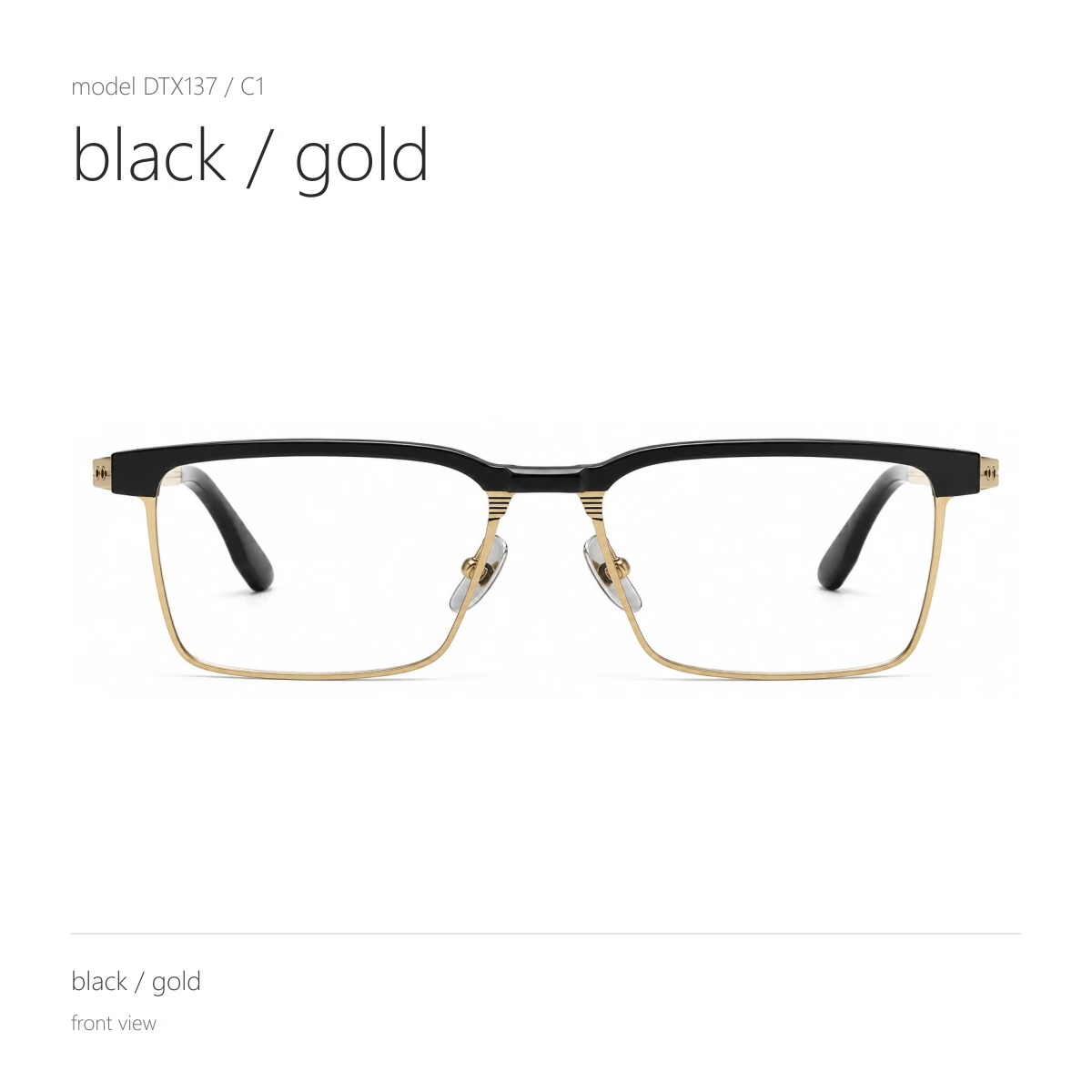 Model DTX137 in black / gold, front view